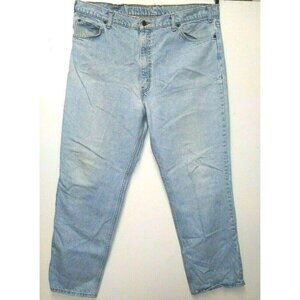 VTG 80s Levis Mens 540 Relaxed jeans MADE IN USA light blu distress Leather Tab
